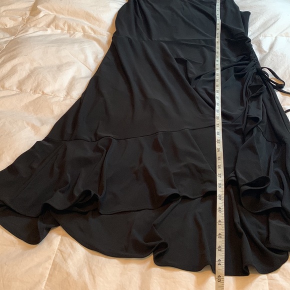 Lane Bryant Sleeveless Rouched Tie Ruffle Hem Black Dress Women’s Size 14/16 NWT - Picture 15 of 15